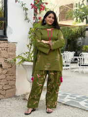Mahira Emrald Green Pink Farshi Salwar set