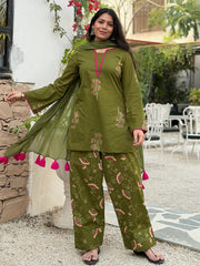 Mahira Emrald Green Pink Farshi Salwar set