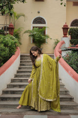 Frostine Parrot Ethnic Kurta-Set
