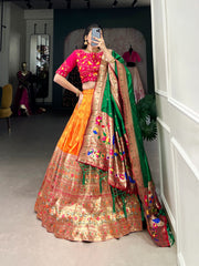 Graceful Jacquard Silk Weaving Work Lehengha Choli With Dupatta