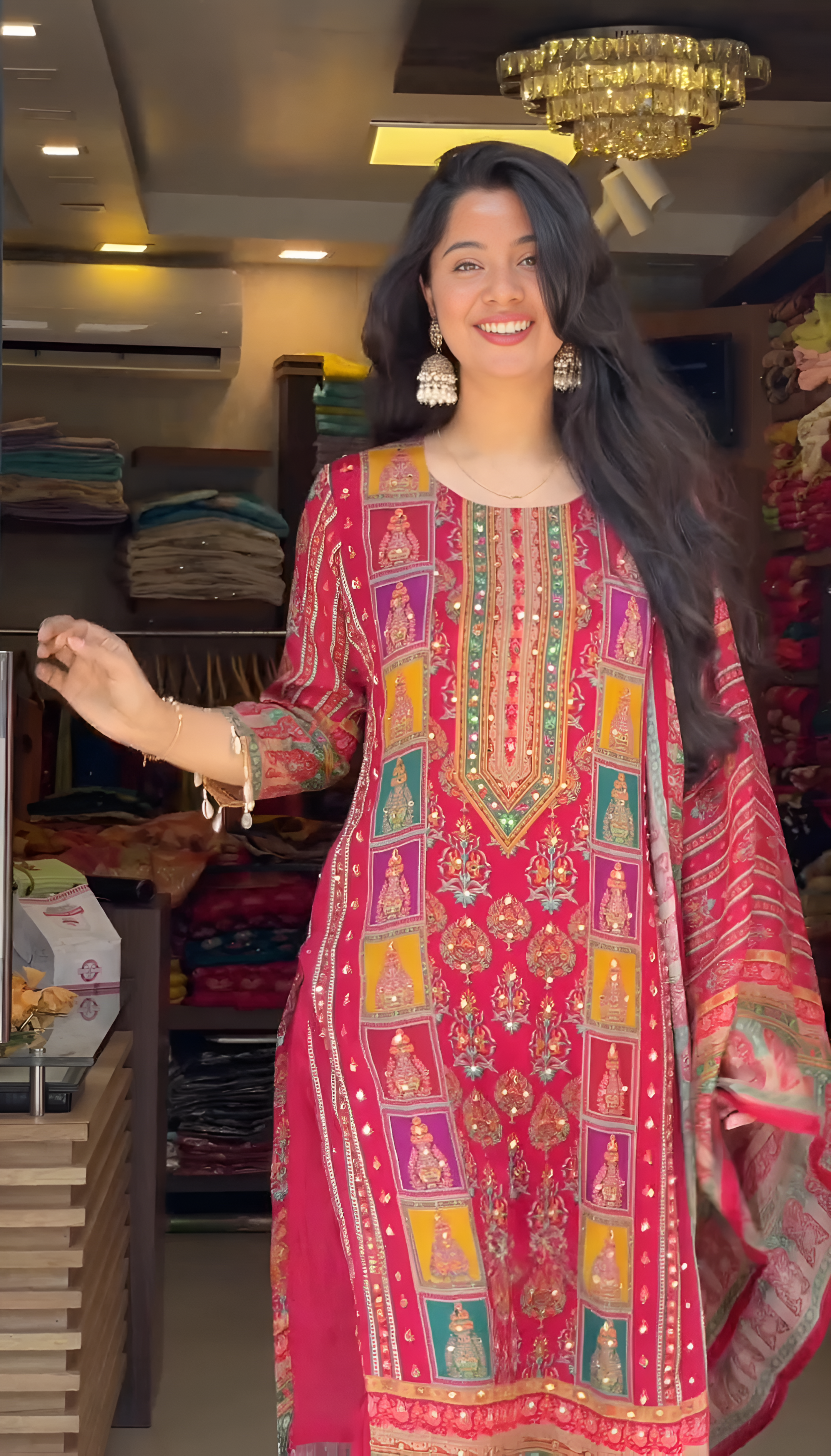 Rihaana Adorable Fancy Suit-Set with Dupatta on Silk