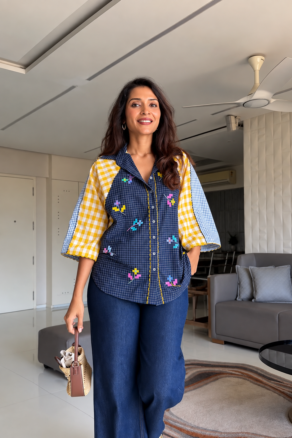 Gunjan Premium Cotton Embroidered Relaxed Shirt