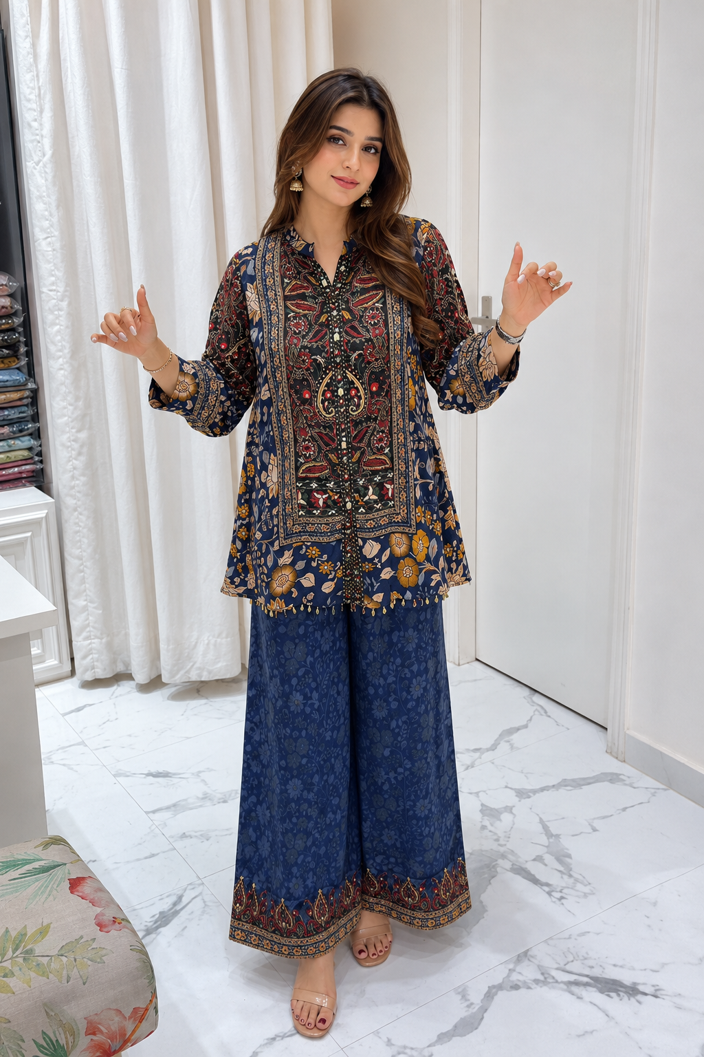Preeti Premium Crepe Indo-Western Co-Ord Set