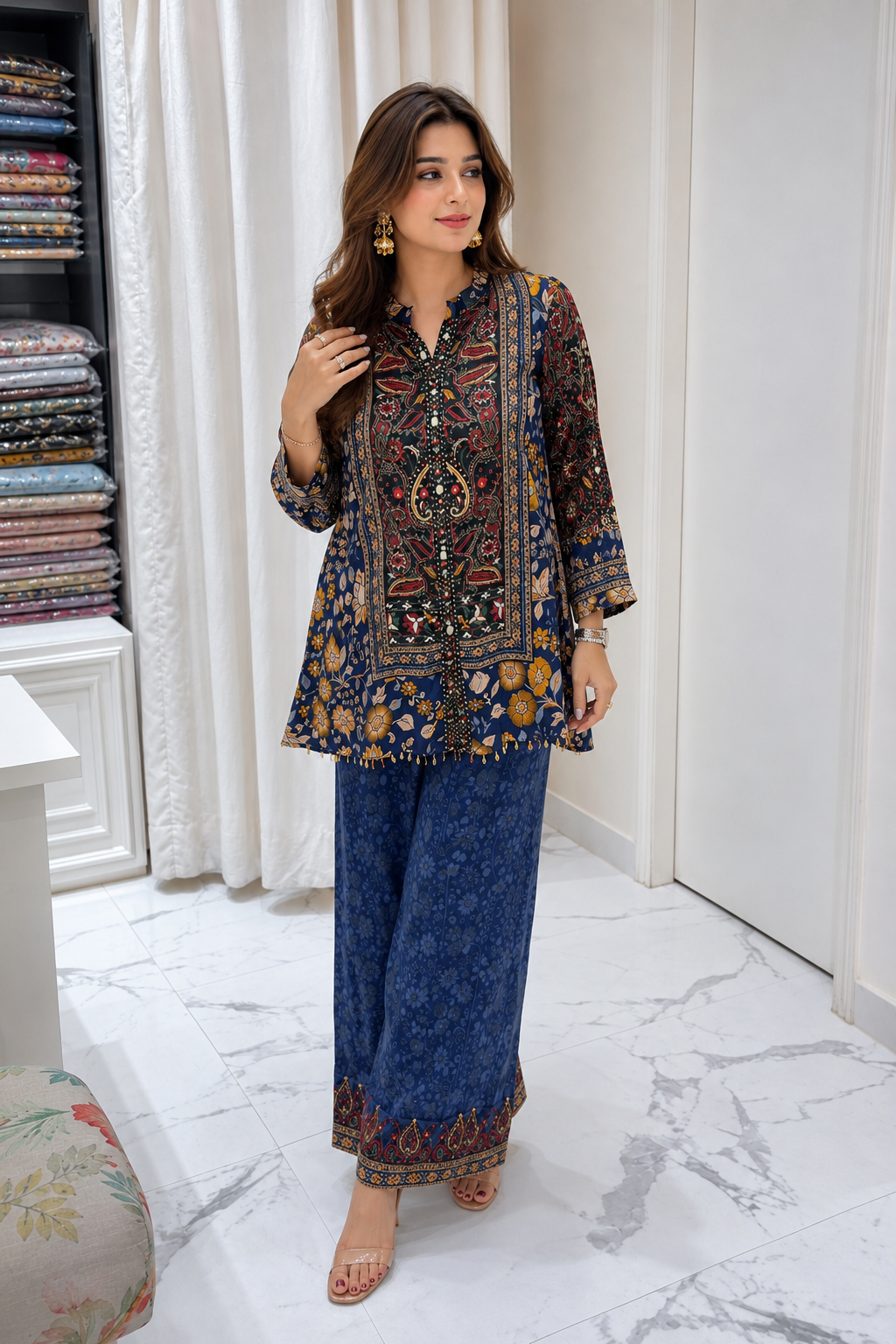 Preeti Premium Crepe Indo-Western Co-Ord Set