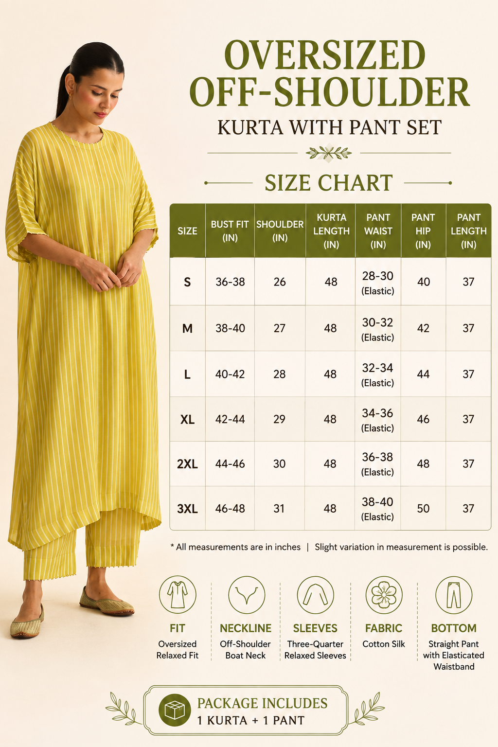 Malaika Cotton Silk Striped Designer Kurta Pant