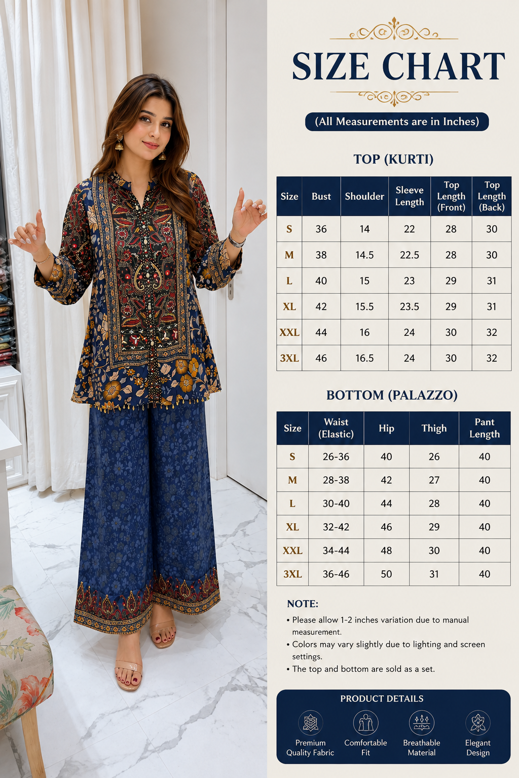 Preeti Premium Crepe Indo-Western Co-Ord Set