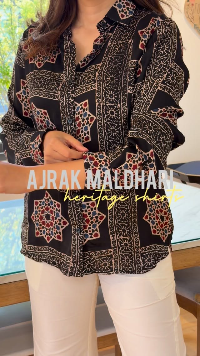 Sahiba Ajrakh Print Maldhari Heritage Shirt