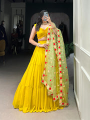 Radiant Georgette Floral Print Lehengha Choli With Dupatta