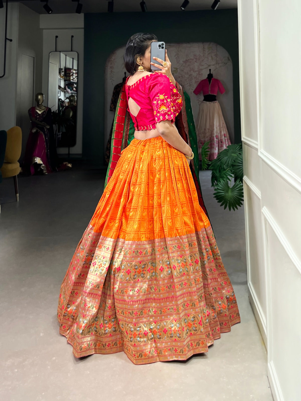 Graceful Jacquard Silk Weaving Work Lehengha Choli With Dupatta