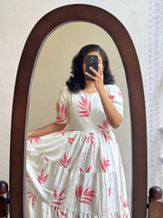 Elegant Unique colours Flower Patterns Frock