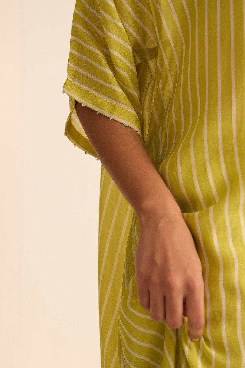 Malaika Cotton Silk Striped Designer Kurta Pant